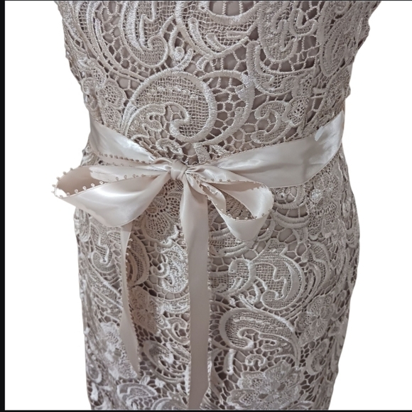 Adrianna Papell Lace Strapless Cocktail Sheath Dress - Picture 6 of 14